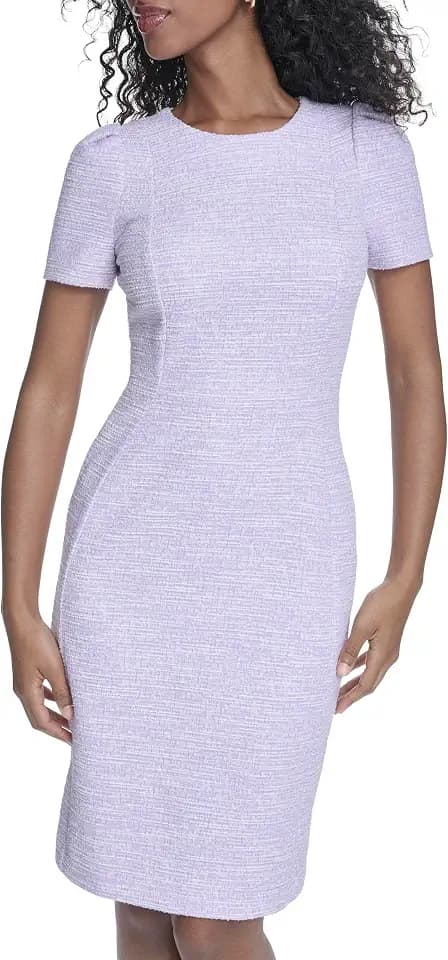 Calvin Klein Tweed Short Sleeve Sheath