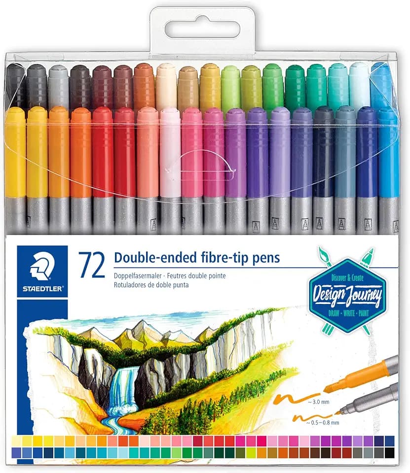 STAEDTLER 3200 Doppelfasermaler – 72er Etui, sortiert