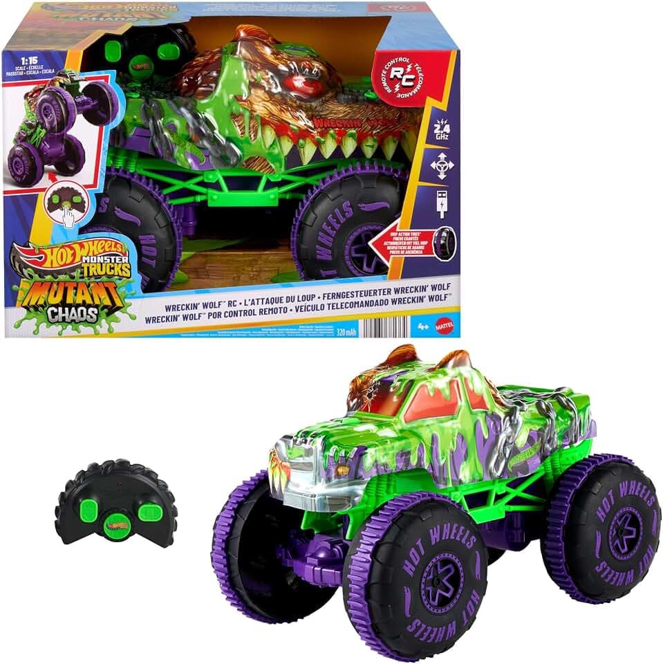 Hot Wheels Monster Trucks Mutant Chaos Wreckin’ Wolf RC Fahrzeug