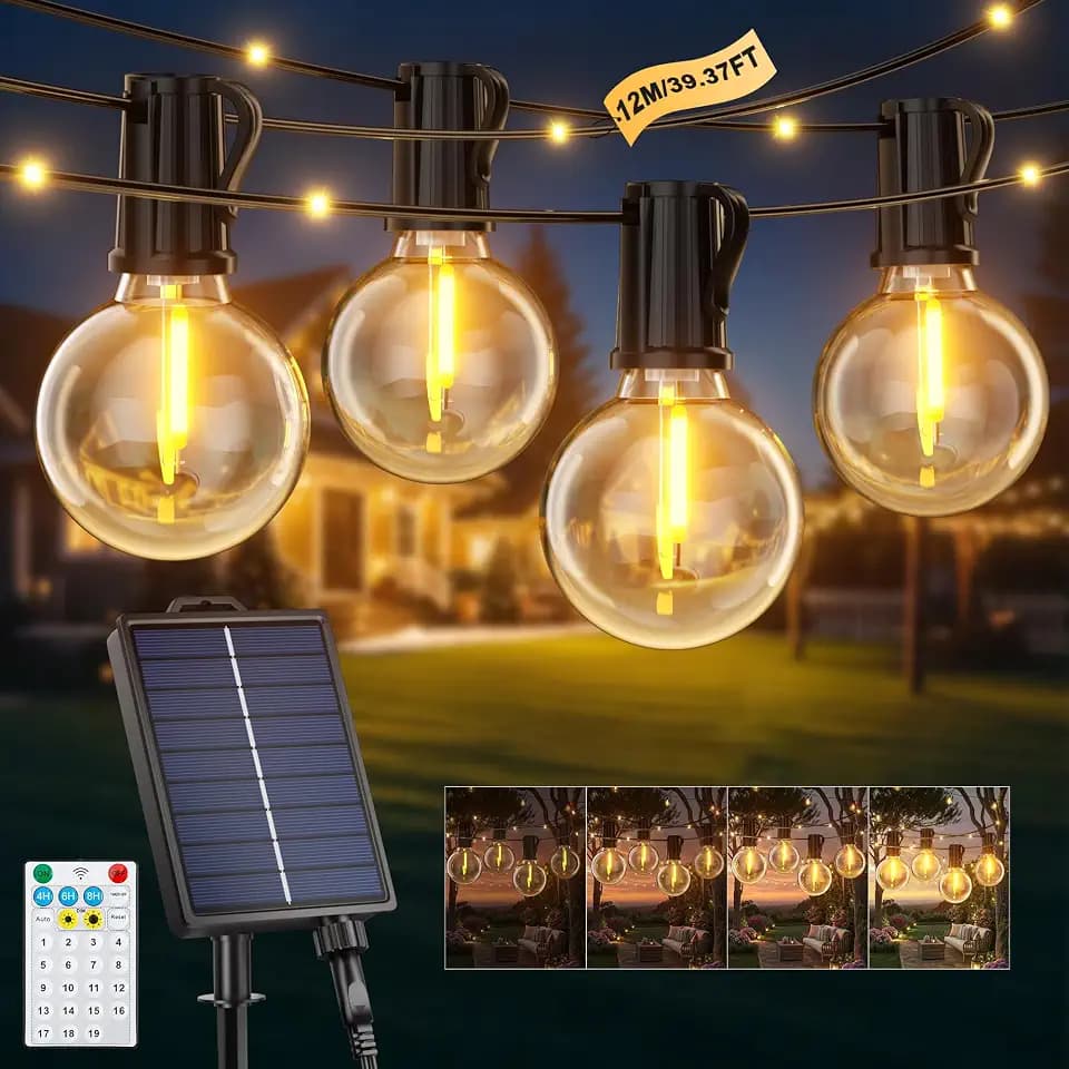 Solar Lichterkette Aussen, 12M 26LEDs Lichterketten Außen Wetterfest