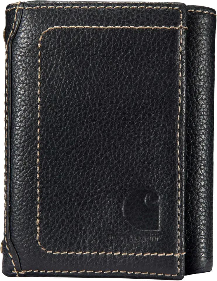 Carhartt Pebble Leather Trifold Wallet Black