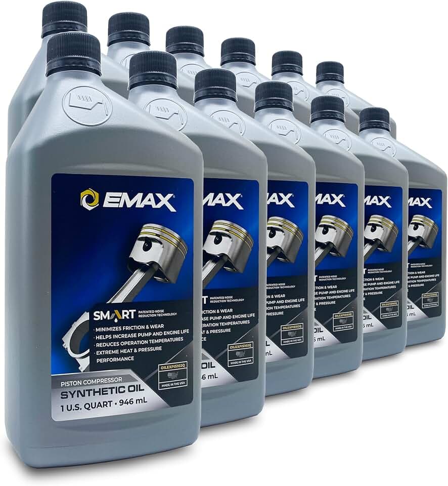 EMAX Smart Oil - 12 Quart Case Piston Compressor Synthetic Oil - OILEXPIS102C