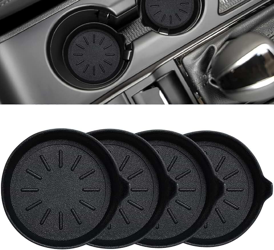 LEORAY Car Coasters for Cup Holder Silicone Car Cup Holder Coasters (4 Pack Original)