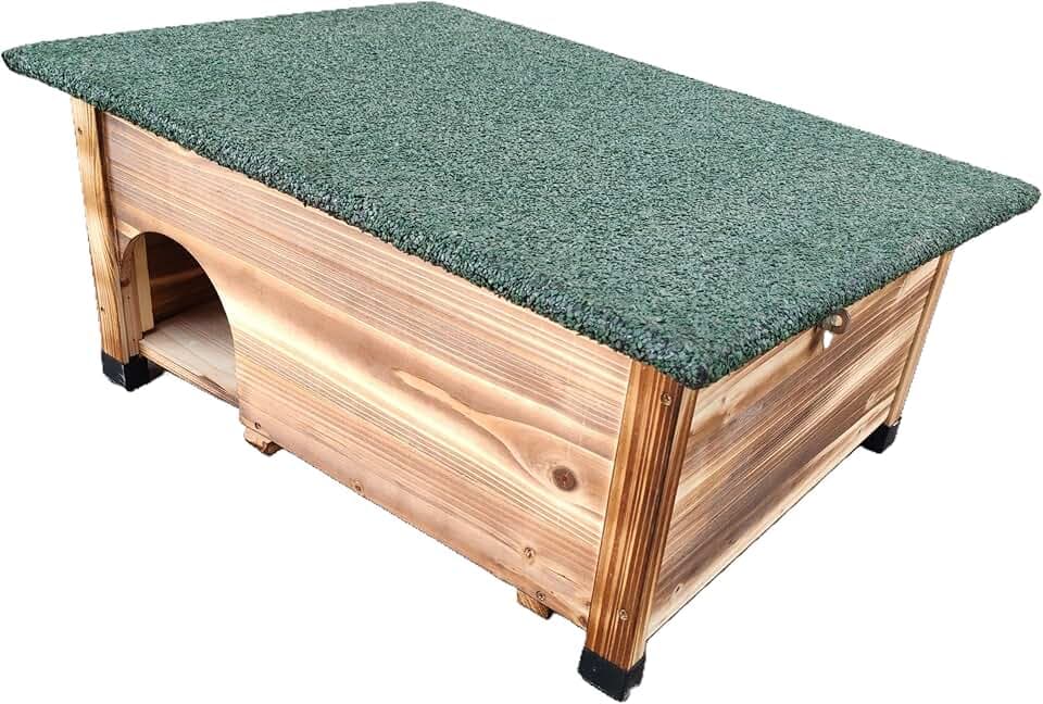 Relaxdays Igelhaus mit Boden, Labyrintheingang & wetterfestem Dach, Holz, HxBxT: 25 x 57 x 44 cm, Igelhäuschen, Farbwahl