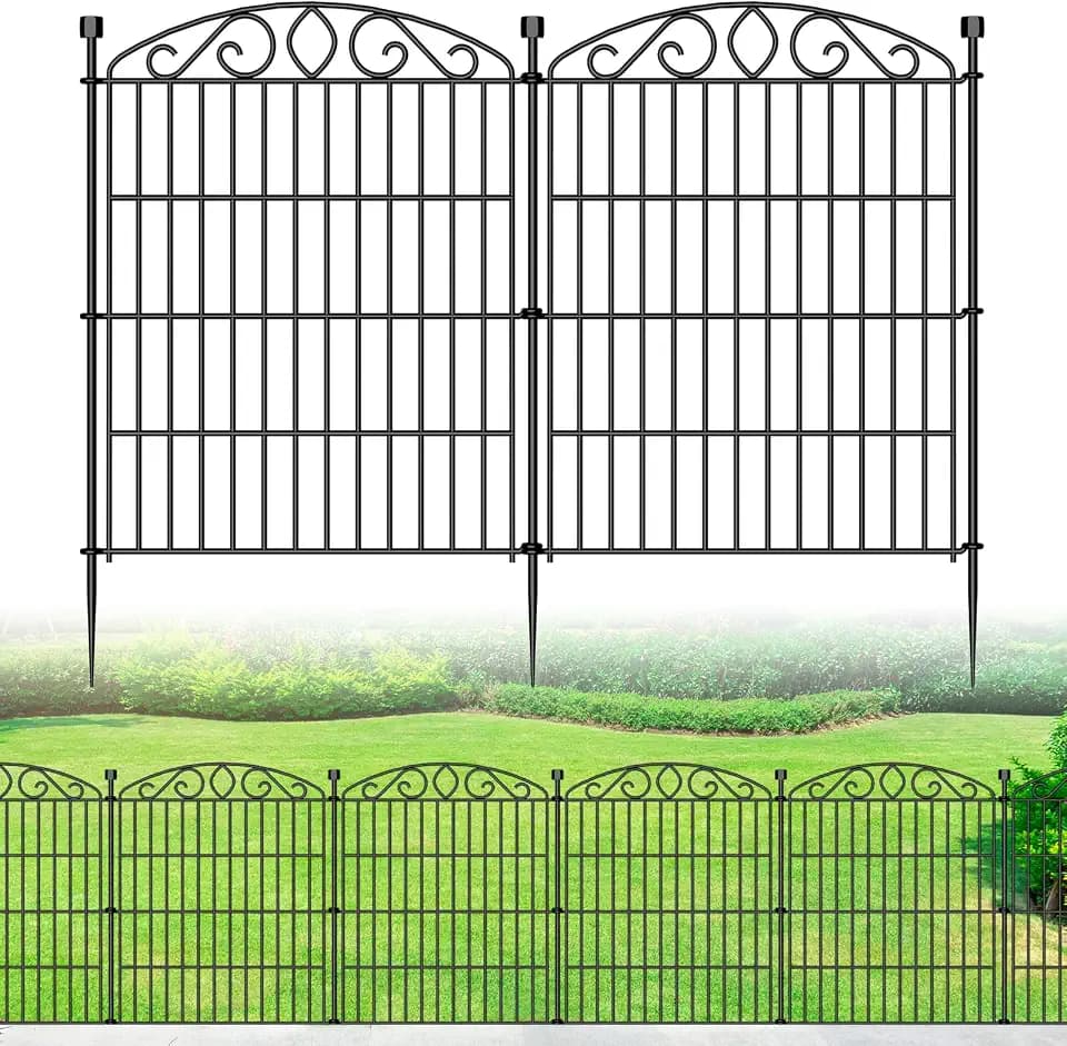 12 Panel No Dig Decorative Garden Fence 30" H x 22.72'L for Dogs Outdoor