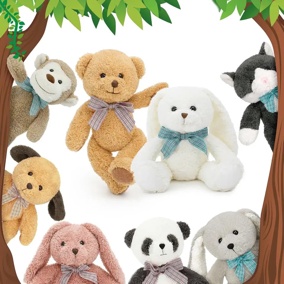 MaoGoLan 13 inch Stuffed Animals Bulk 8 Pack Assorted Animals Plush Toy Set