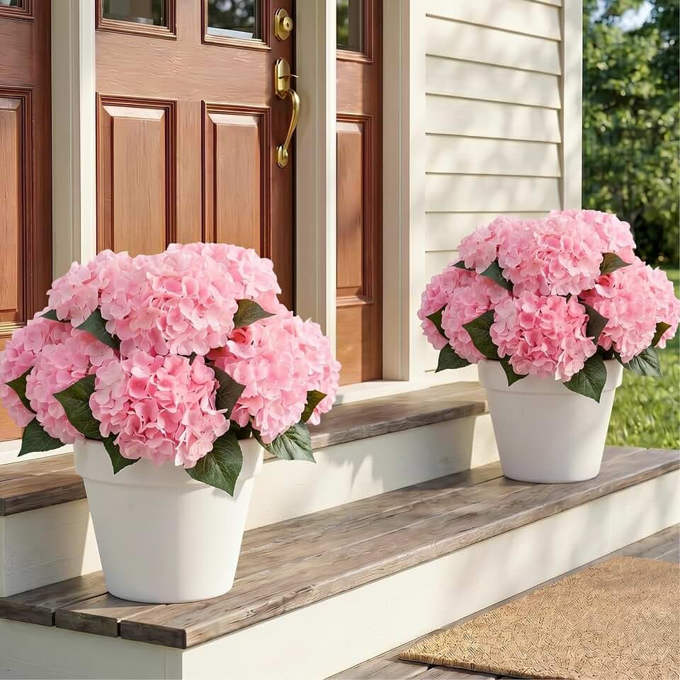 Auihiay 12 Bundles Hydrangea Artificial Flowers for Outdoors and Indoor