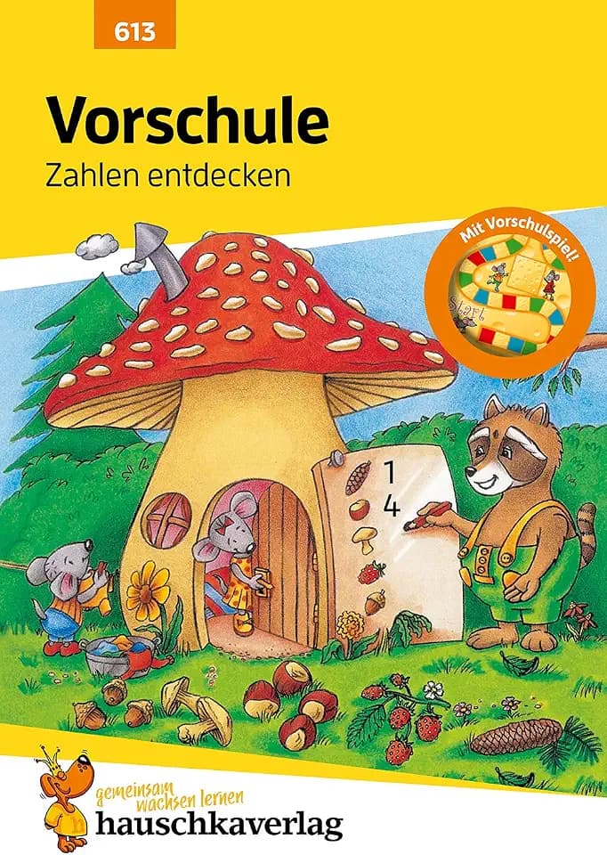 Vorschule Übungsheft ab 5 Jahre für Junge und Mädchen - Zahlen entdecken: Buntes Rätselbuch - Förderung mit Freude