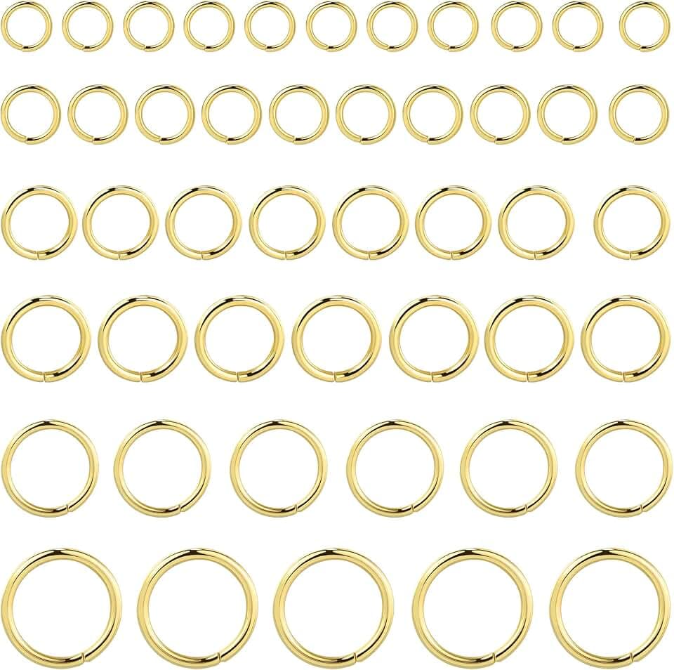 60 Stück Gold Offen Biegeringe 4/5/6mm Schmuckherstellung Kleine Ringe Set