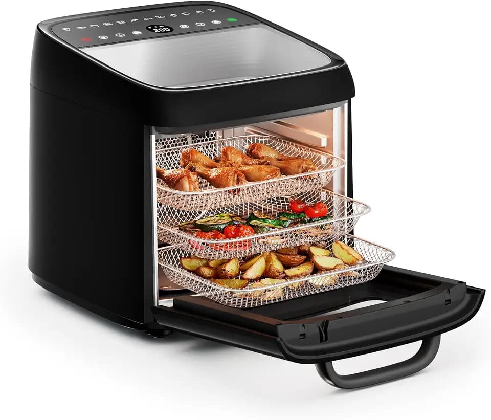 Princess Airfryer Oven Vision, 12,6 L Kapazität, 1800 W Leistung, Multifunktionales Heißluftofen-Design, Sichtfenster, Einfache Reinigung, 01.182288.01.001