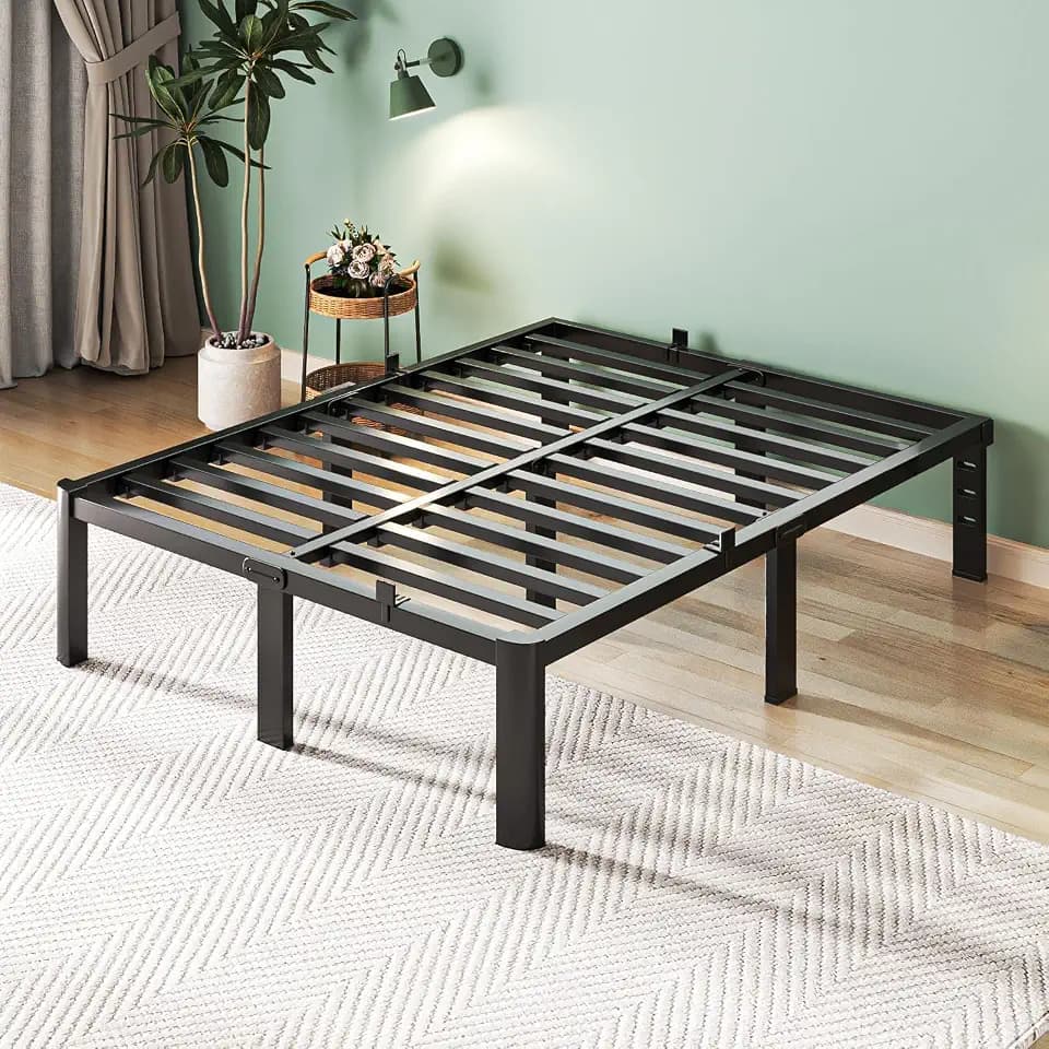 Queen Bed Frame, 18 Inch Heavy Duty Steel Platform, Noise-Free