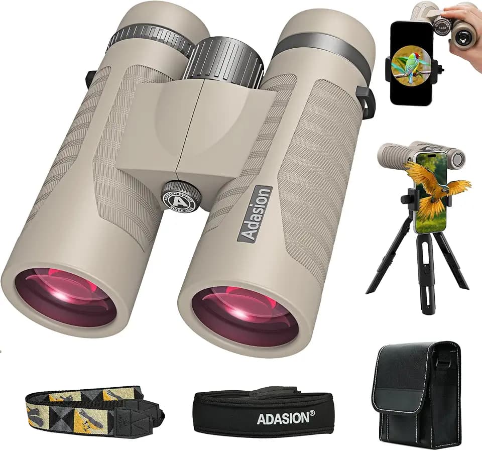 8x42 Binoculars for Adults High Powered with Phone Adapter & Tripod
