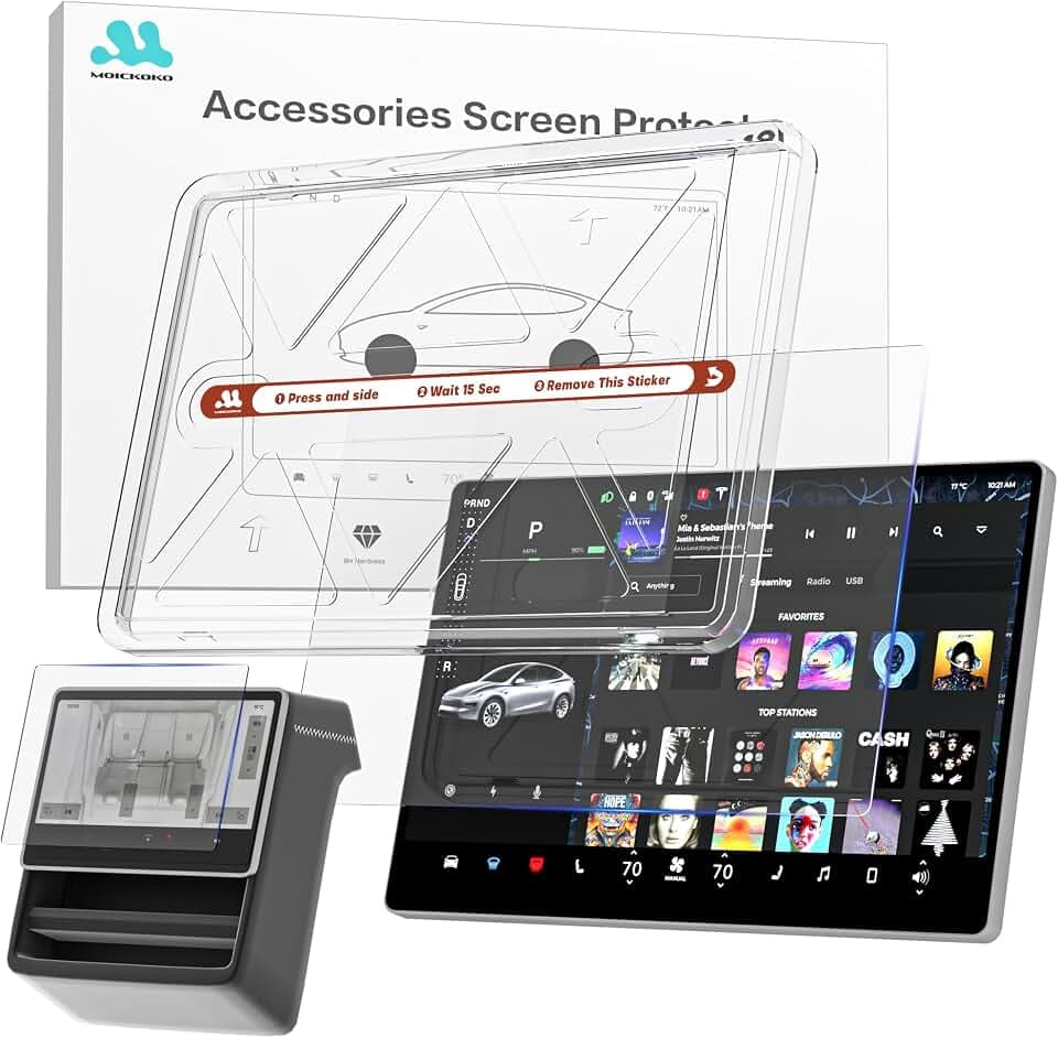 ​for Tesla New Model Y Juniper & Model 3 Highland Accessories Screen Protector, 15.4 inch HD Nano Ceramic Protector for New Model Y Juniper / Model 3 (2024~2026) - Anti-Reflective /Anti Fingerprint