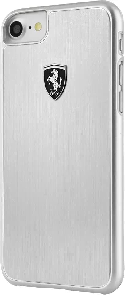 Ferrari FEHALHCP7SI Heritage Collection Aluminium-Hartschale für Apple iPhone 8 Plus/7 Plus, silberfarben