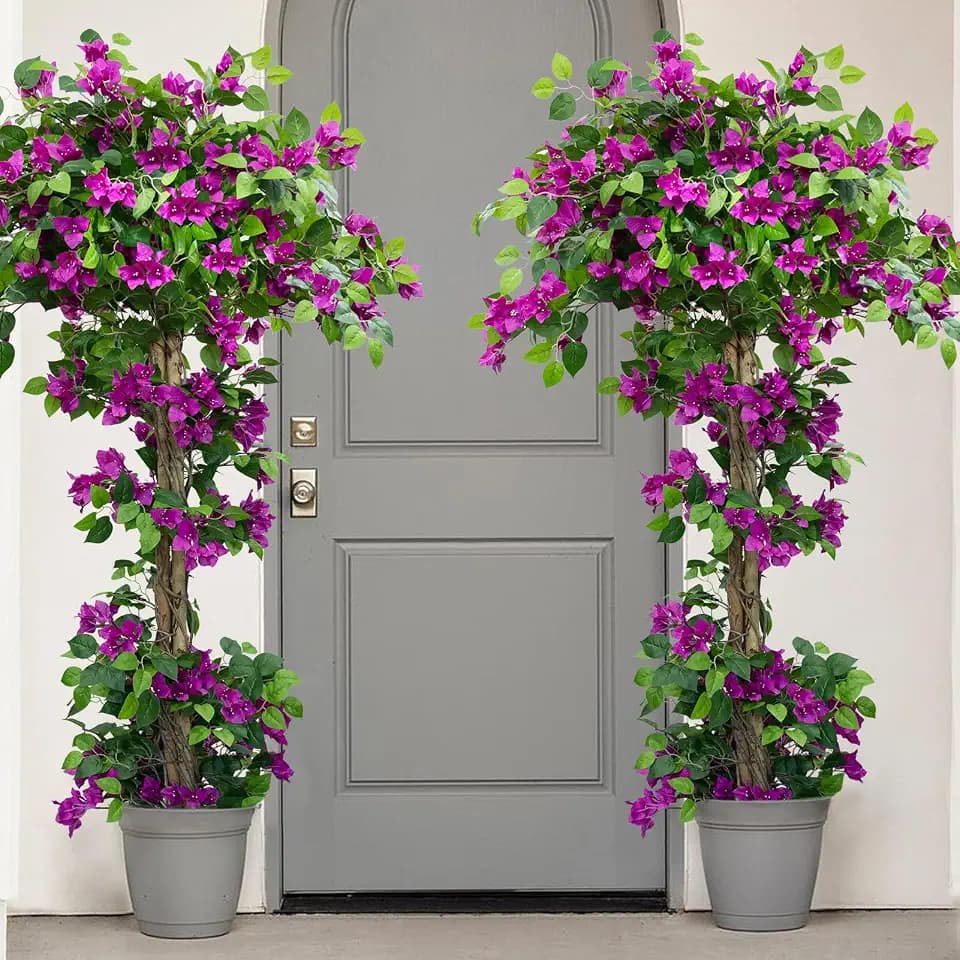 5FT Tall Bougainvillea Artificial Tree for Indoor & Outdoor, 2 Pack