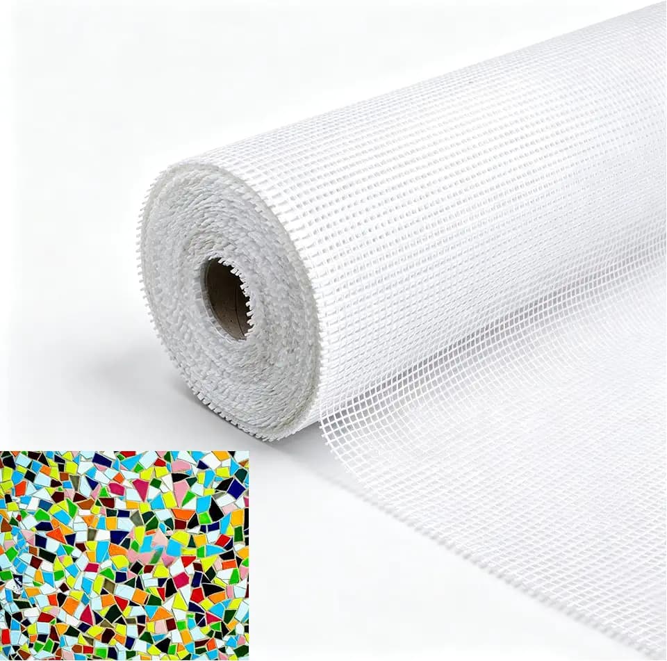13 x 200 Inch Mosaic Tile Mesh Sheets, Mosaic mesh,Fiberglass Mosaic Backing Mesh for Crafts Wall Tile Making Art Projects for Mosaic mesh Sheet for Tile Making (Non Sticky)