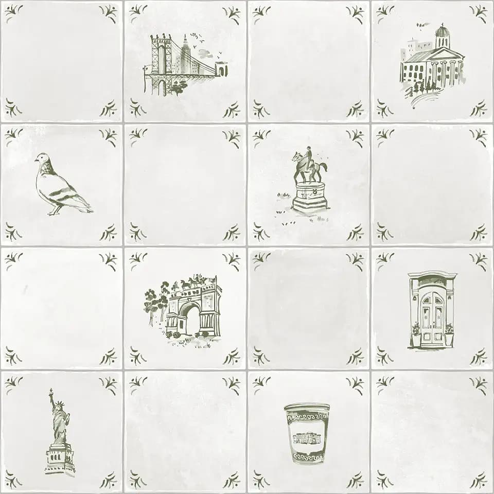 NuWallpaper x Brownstone Boys Brooklyn Delft Ivy Peel and Stick Wallpaper, BBS6548