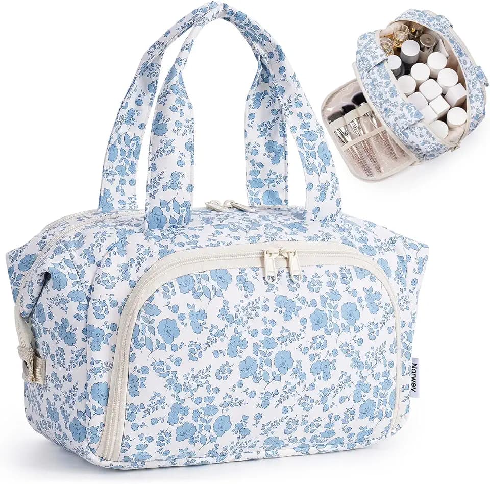 Narwey Travel Toiletry Bag for Women, Large Makeup Cosmetic Organizer Bag