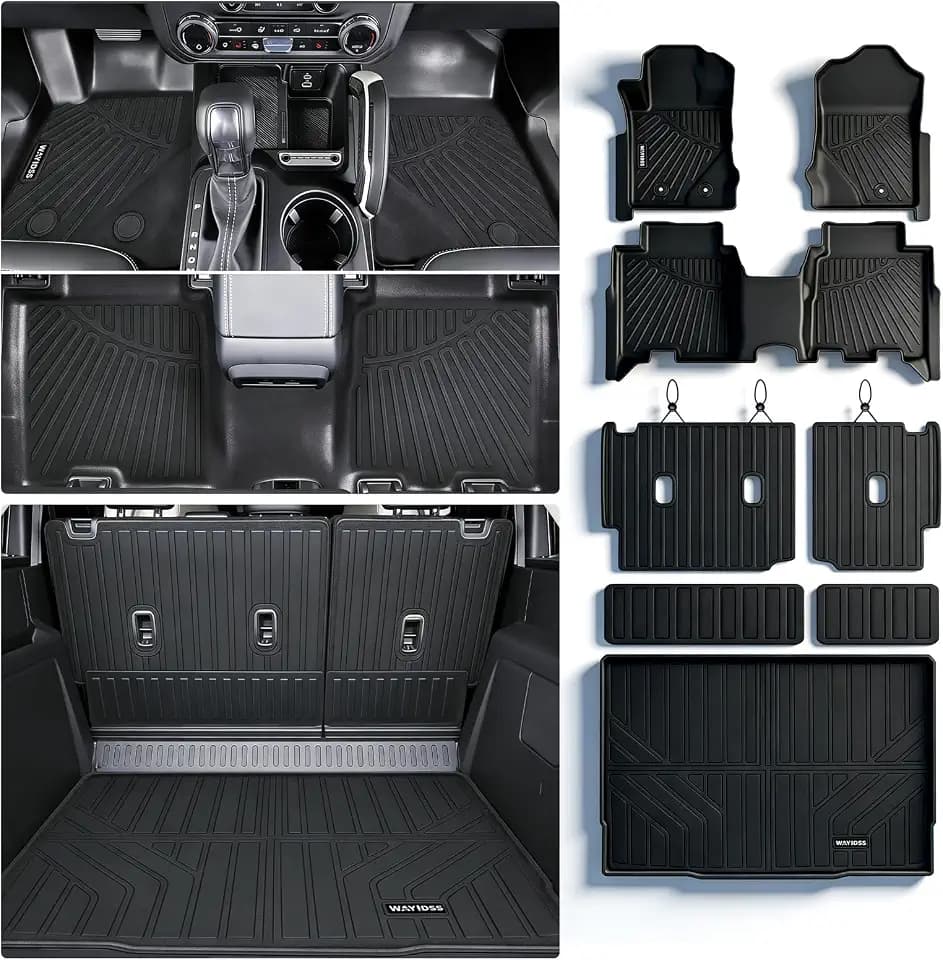 Floor Mats for 2021-2025 2026 Ford Bronco 4-Door (Not for Sport) 5PCS, Cargo Mat Custom TPE All Weather Protection Full Coverage Trunk Liner & Floor Liner car Accessories