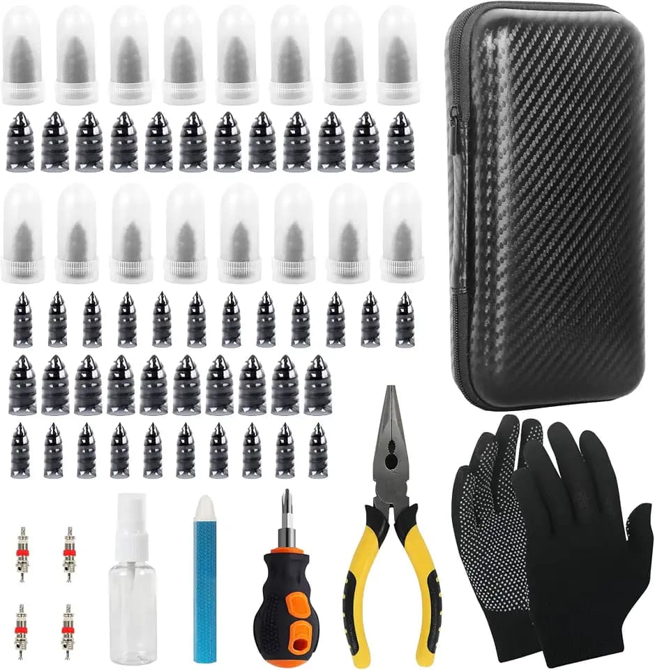 70pcs Tire Repair Rubber Nail Kit Emergency Vacuum Tire Screw Plugs