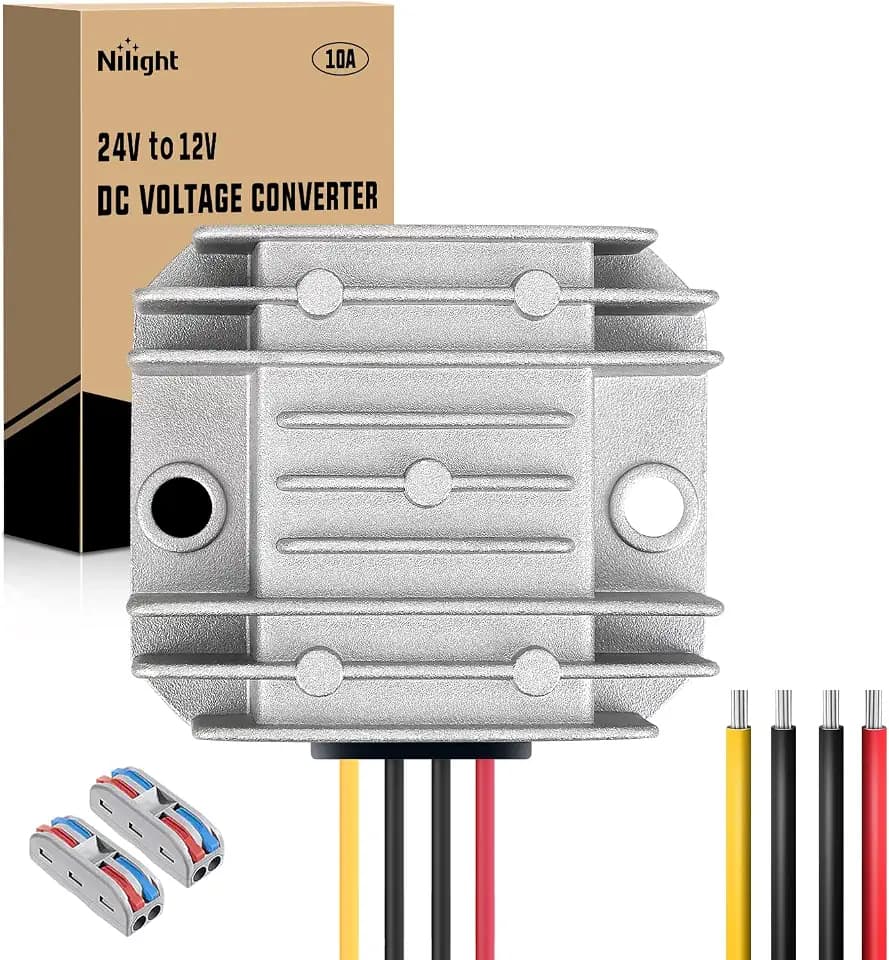 Nilight 24V to 12V Voltage Step Down Reducer DC-DC Converter 120W 10A