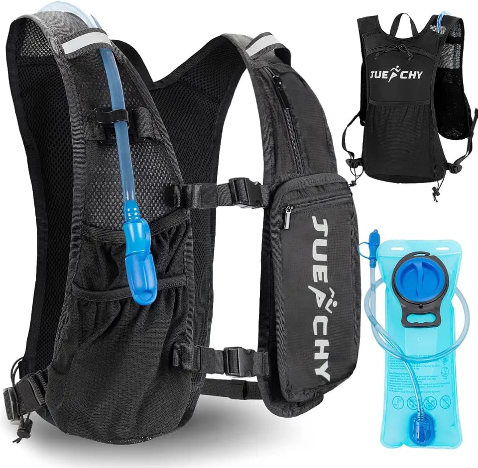 Ultraleicht Laufweste Herren Damen mit 2L Trinkblase Trinkrucksack Klein