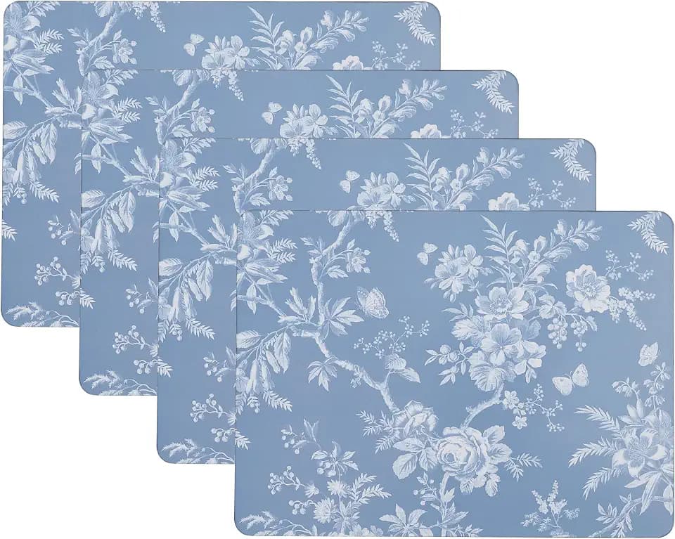 Laura Ashley Cork Placemats, 16 x 12-inch, Set of 4, Walled Garden