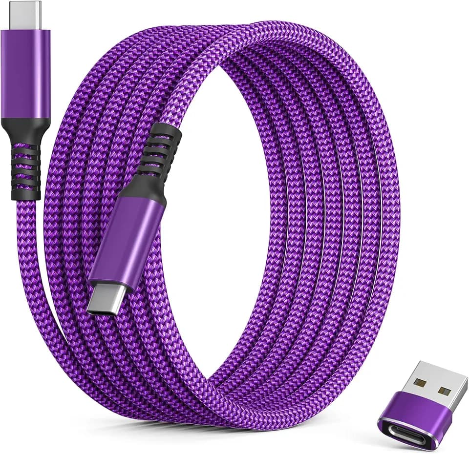 Basesailor USB Type C to C 60W Charging Cable with USB Adapter 10FT