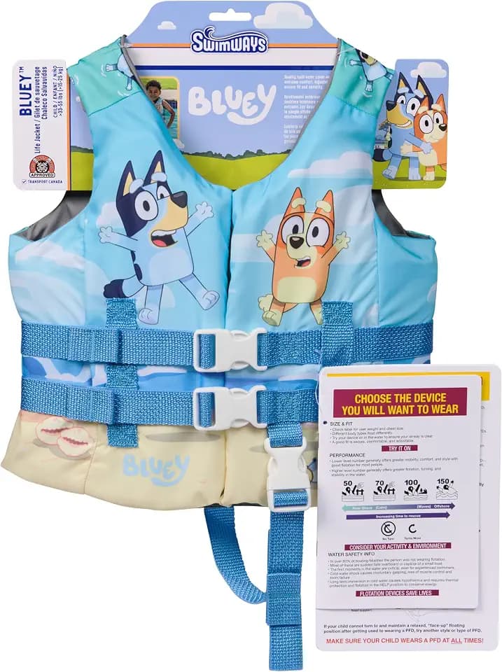 SwimWays Bluey Swim Life Jacket Vest for Kids