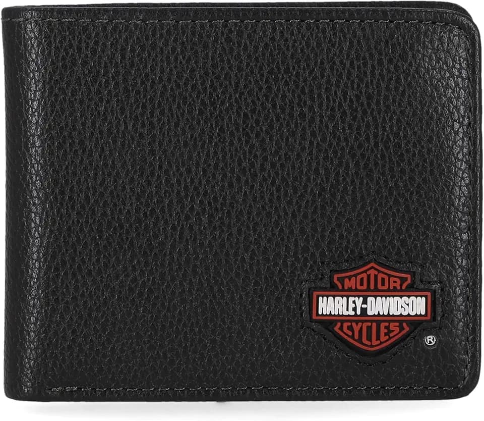 Harley-Davidson Men's Genuine Leather Rfid Blocking Wallet
