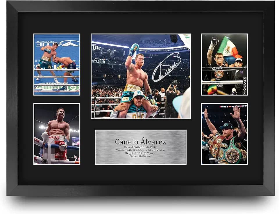 HWC Trading FR A3 Canelo Alvarez Boxing Geschenke Gedrucktes Signiertes Autogrammbild Für Boxer-Erinnerungsstücke-Fans - A3 Framed