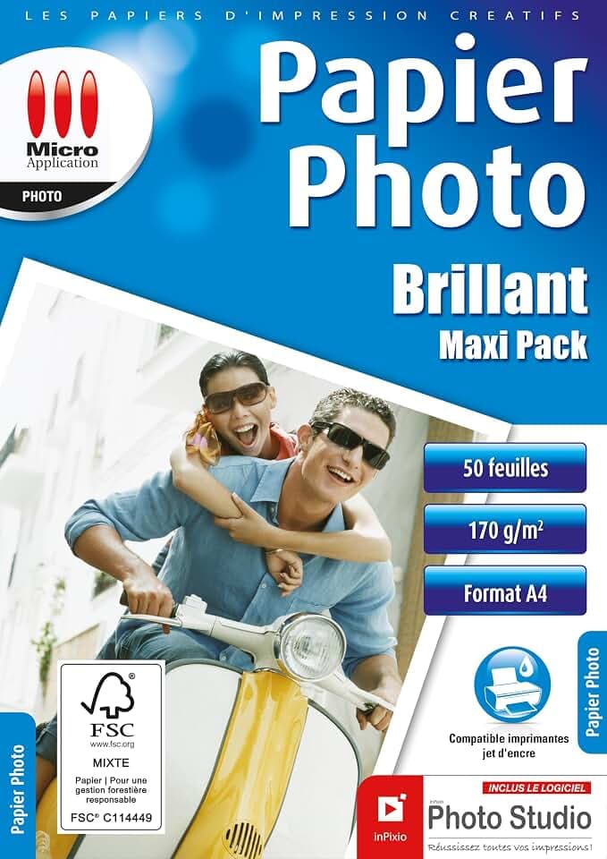 Micro Application 50 Stück Papiere Foto glänzend A4 weiß