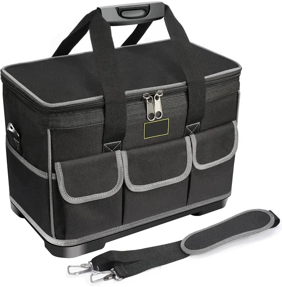 Groß Werkzeugtasche für Schwere Werkzeuge Faltbare Schwarz 40 x 23 x 28 cm