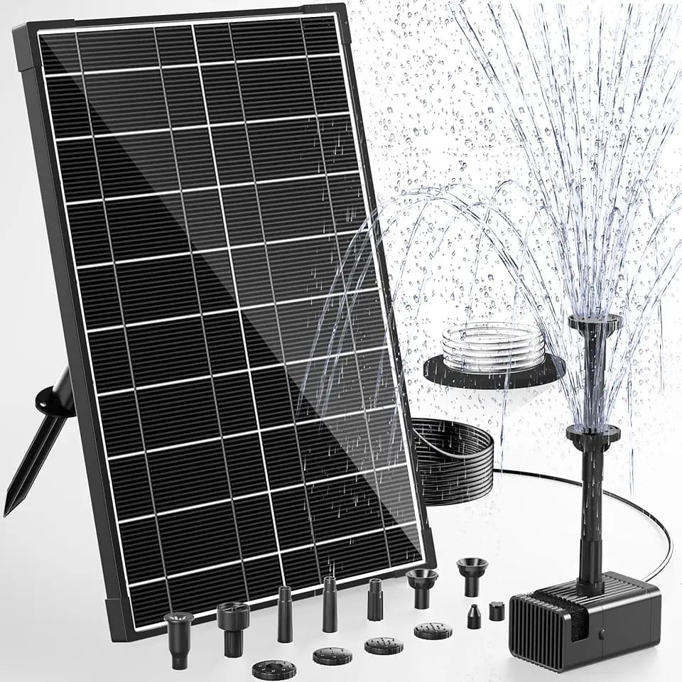 POPOSOAP 8W Solar Springbrunnen für Außen Gartenteich, Vogelfontäne
