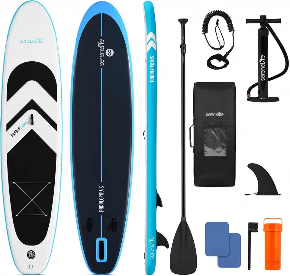 SereneLife SUP Board Aufblasbar Set mit Zubehör