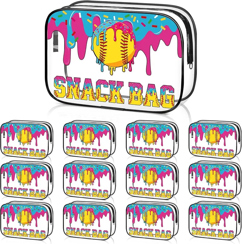 12 Pcs Ice Cream Drip Softball Bags for Girls, TeamP arty Favors