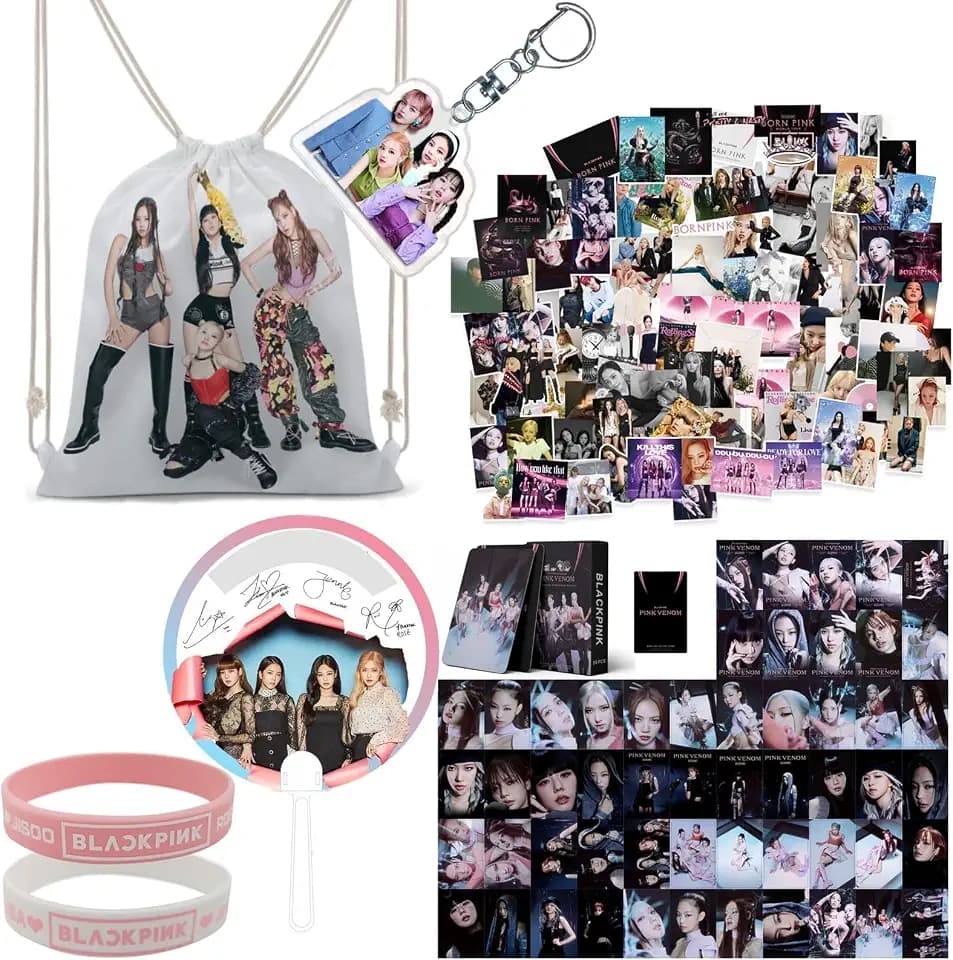 ZPPLD Blackpink Merchandise Set, Blackpink Fanartikel, Kpop Blackpink Geschenkset für Fans,Blackpink Kissenbezug,Blackpink Stickers