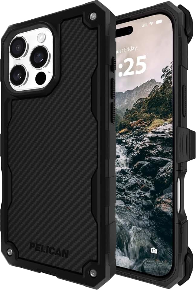 Pelican Shield iPhone 16 Pro Case - Rugged MagSafe Phone Case - Carbon