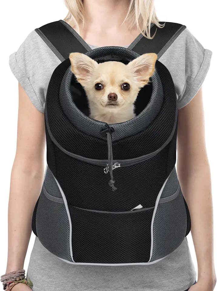 YUDODO Dog Front Carrier Backpack, Adjustable Breathable Dog Backpack