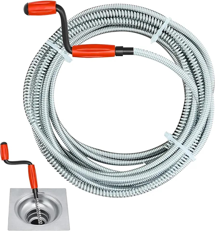 JAADU Rohrreinigungsspirale, 5m x 6mm Edelstahl Flexible Rohrspirale, Rohrreinigungsspirale, für die Reinigung von Toilettenspülbecken und Küchenrohren Abflussreinig