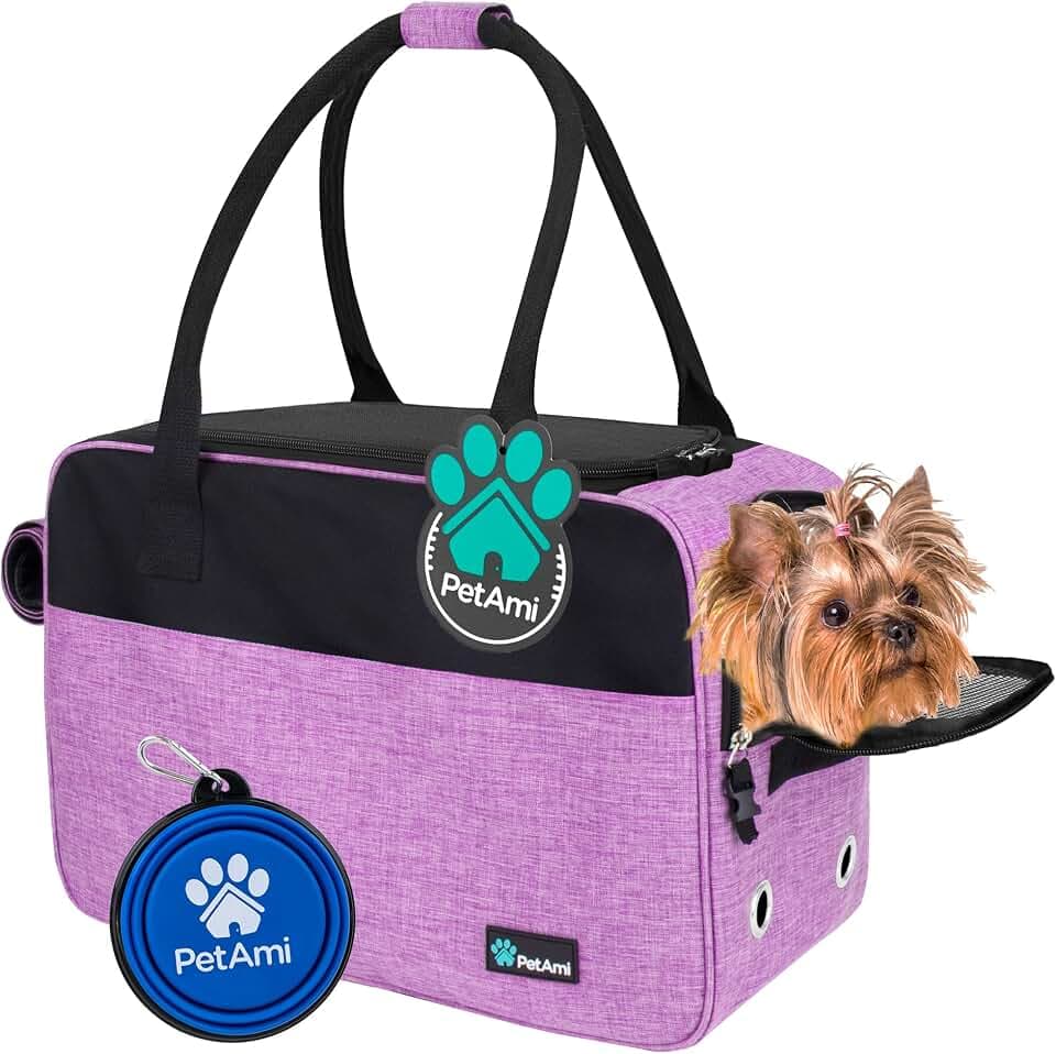 PetAmi Small Dog Purse Carrier with Pockets, Airline Approved, Purple