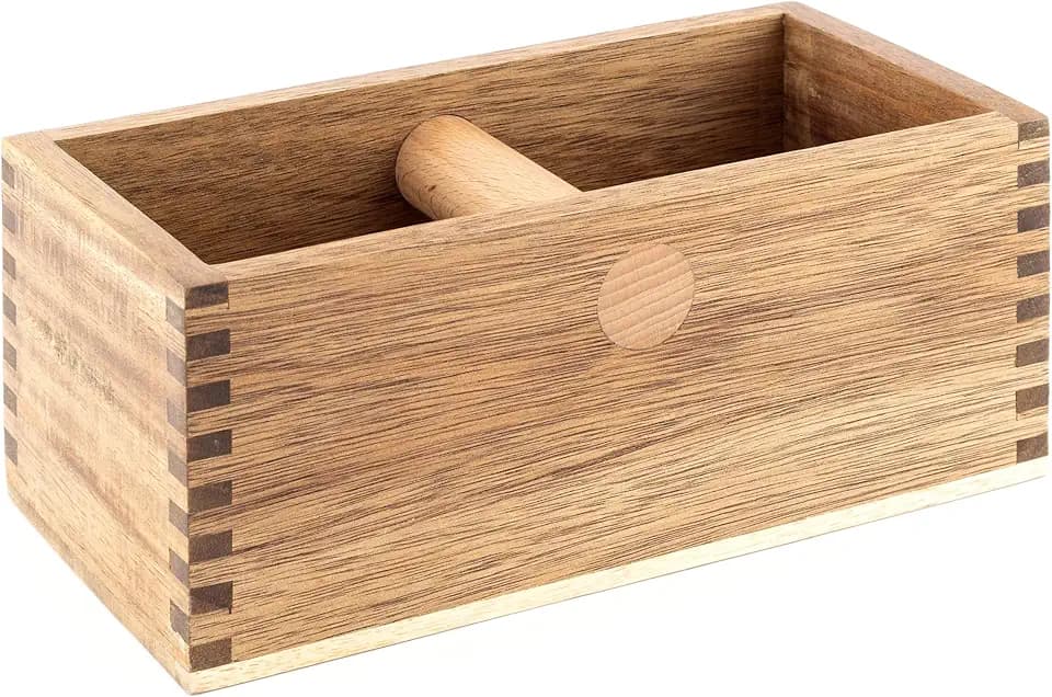 Hanseküche Abklopfbehälter Holz - Nachhaltiger Abschlagbehälter für Siebträger und Kaffeesatz, perfektes Barista Kaffee Zubehör, Knock Box für einfaches Ausklopfen, reinigungsfreundlich, Kaffeesatz