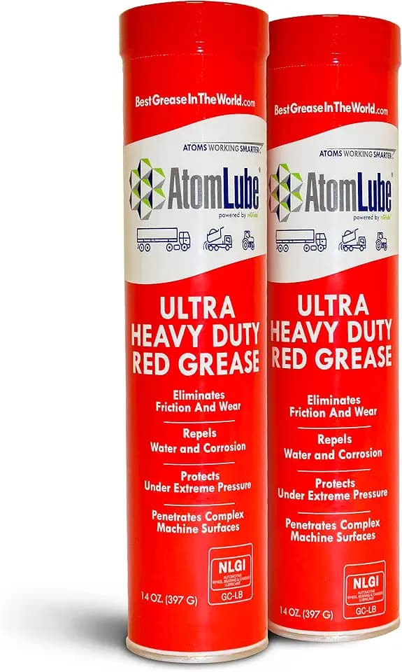 AtomLube Ultra Heavy Duty Red Grease, 2-Pack of 14 oz Tubes