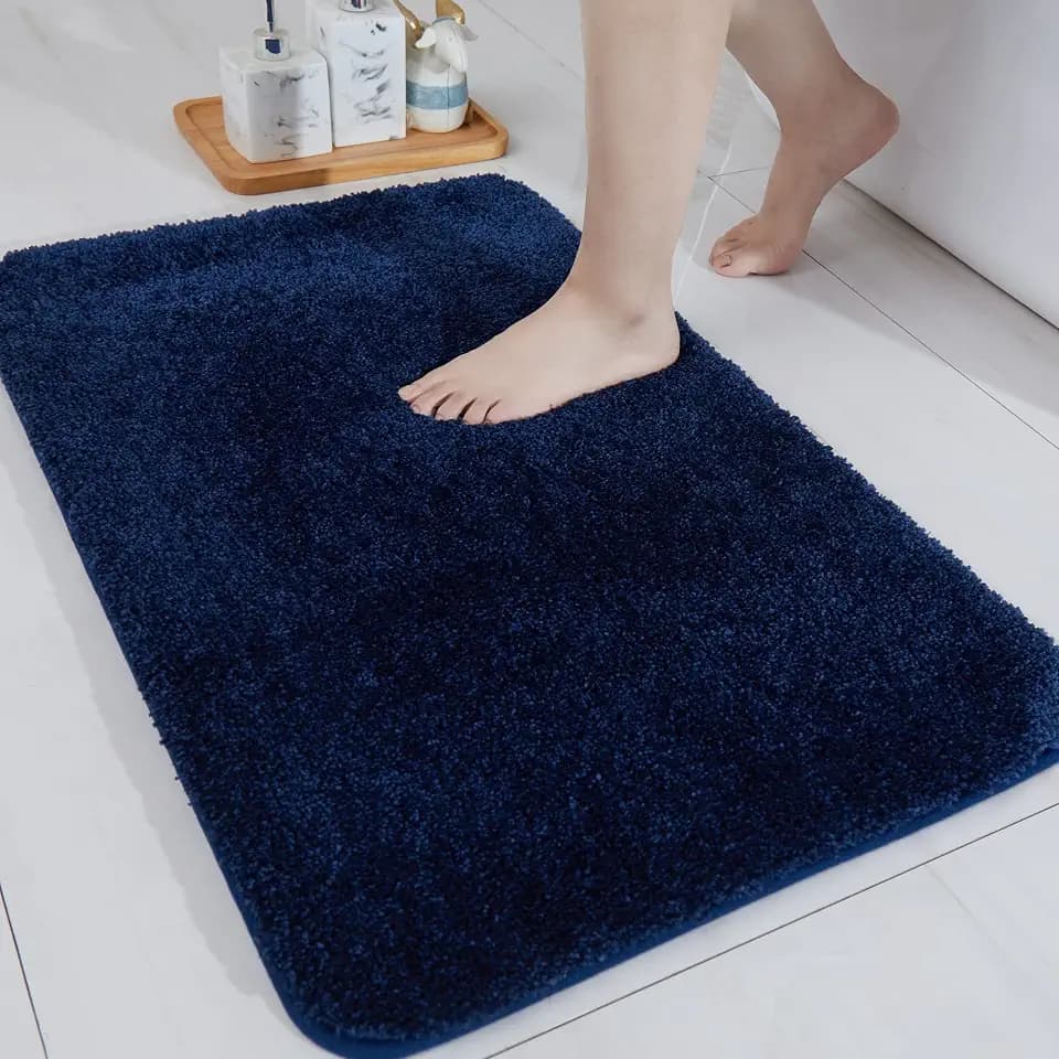 COSY HOMEER Extra Thick Bath Rugs for Bathroom Non Slip Bath Mat 24x36 Navy