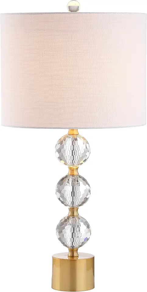 JONATHAN Y Ashley Crystal Faceted Orb Table Lamp 25.25", Clear/Brass Gold
