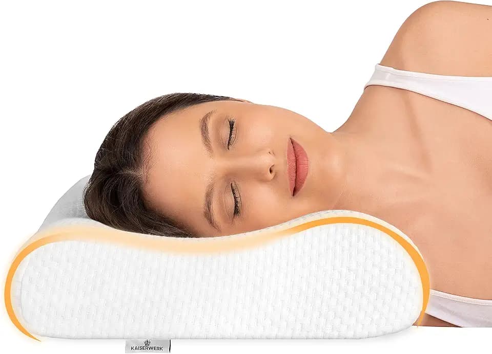 Kopfkissen - weich & stützend - Ergonomisches Kopfkissen aus Memory Foam für einen erholsameren und angenehmeren Schlaf - 9cm/12cm Höhe