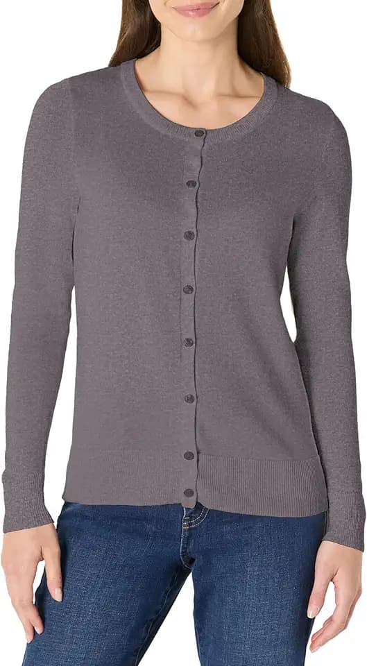 Amazon Essentials Women's Lightweight Crewneck Cardigan Sweater
