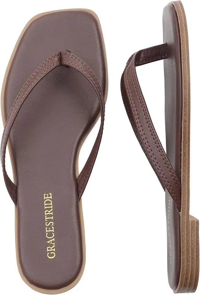 Flip Flops for Women Round Toe Thong Sandals Comfortable Summer Beach Slip On Slides