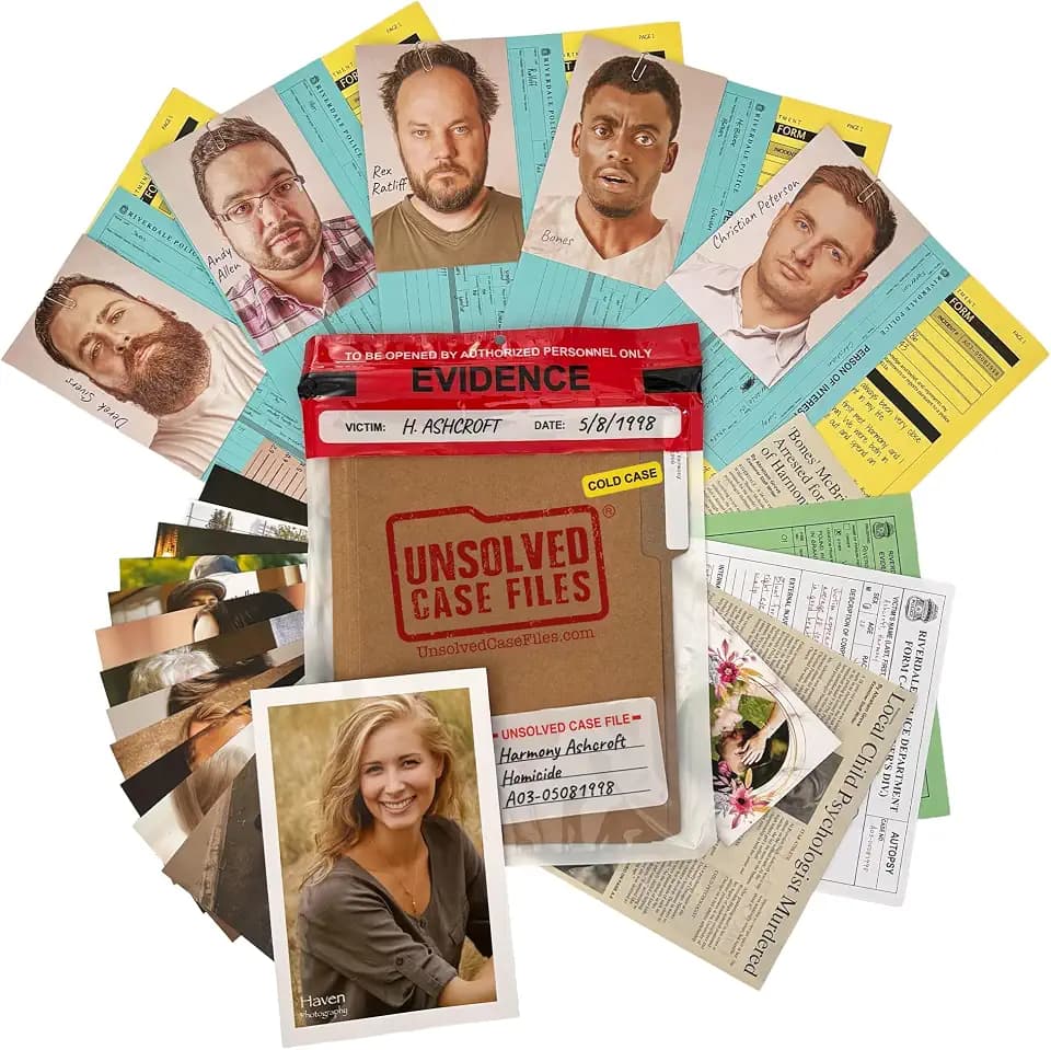 Unsolved Case Files | Ashcroft, Harmony - Cold Case Murder Mystery Game - Can You Solve The Crime? Who Killed Harmony? For Ages 14 and up