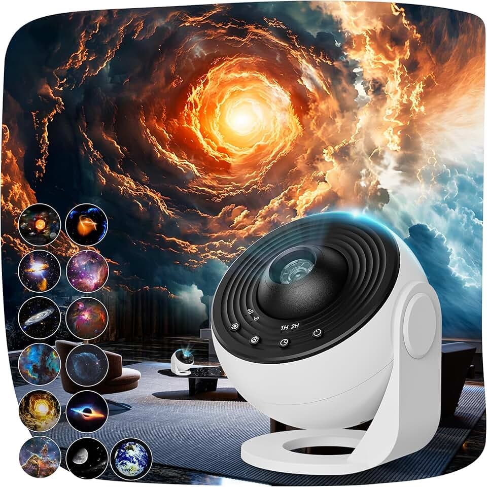 Sternenhimmel projektor, 13 in 1 Galaxy Projector, astronaut projektor mit Timer, Planetarium Projector für Room Decor, Sternenprojektor Weihnachtsgeschenke für Kinder Erwachsene-Weiß